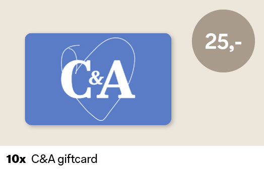 10 x C&A giftcard t.w.v. €25