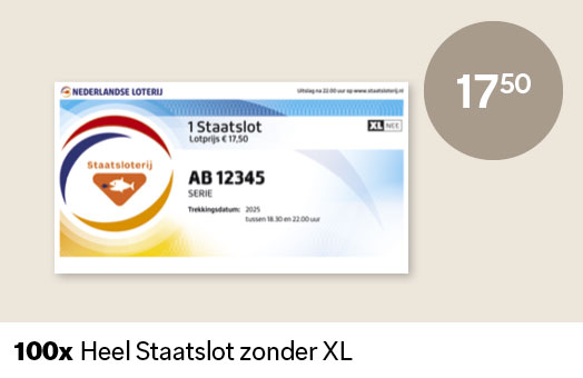 100 x Heel Staatslot zonder XL t.w.v. €17,50
