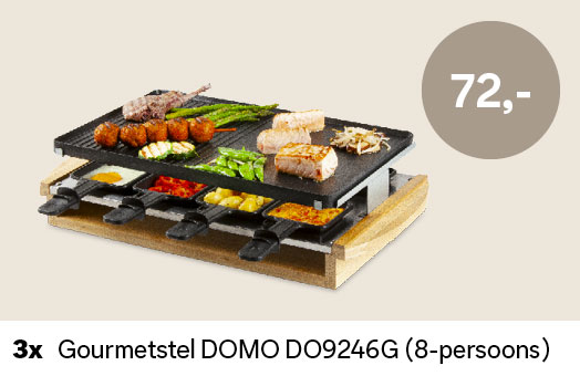 3 x Gourmetstel DOMO DO9246G (8-persoons) t.w.v. €72